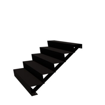 Black steel stairs New York 5-step (width 120 cm)