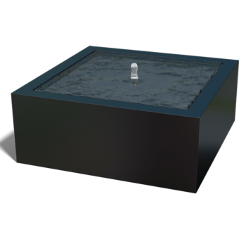 Aluminium Water table - Lyra - 100 x 100 x 40 cm - RAL9005 matt (black) - With LED lights