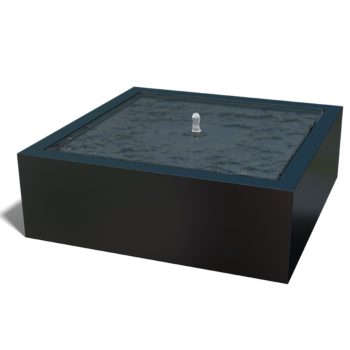 Aluminium Water table - Lyra - 120 x 120 x 40 cm - RAL9005 matt (black) - With LED lights
