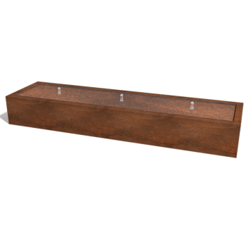 Corten steel water table 300 x 80 x 40 cm