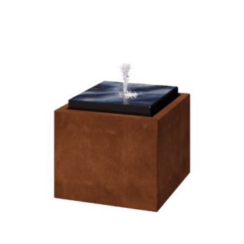 Corten steel Water table - Orin - 50 x 50 x 40 cm - With LED lights