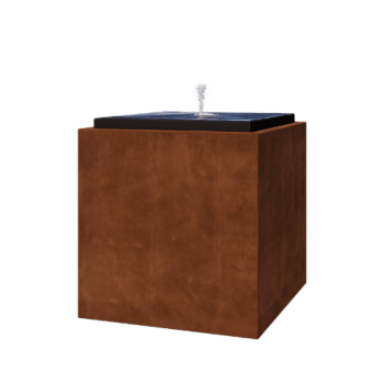 Corten steel Water table - Orin - 80 x 80 x 80 cm - With LED lights
