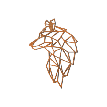 Corten steel wall art - Wolf 2.0 Small - 41,5 x 60 cm