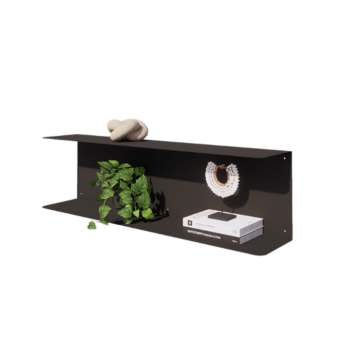 Steel wall shelf - C-shape - 100 x 20 x 28 cm - RAL9005 matt (black)