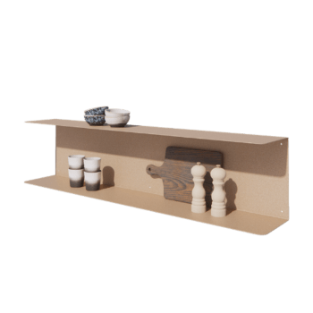 Steel wall shelf - C-shape - 120 x 20 x 28 cm - Sand look