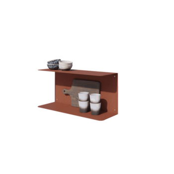 Steel wall shelf - C-shape - 60 x 20 x 28 cm - Corten look