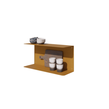 Steel wall shelf - C-shape - 60 x 20 x 28 cm - Gold