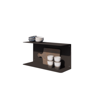 Steel wall shelf - C-shape - 60 x 20 x 28 cm - RAL9005 matt (black)