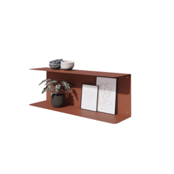 Steel wall shelf - C-shape - 80 x 20 x 28 cm - Corten look