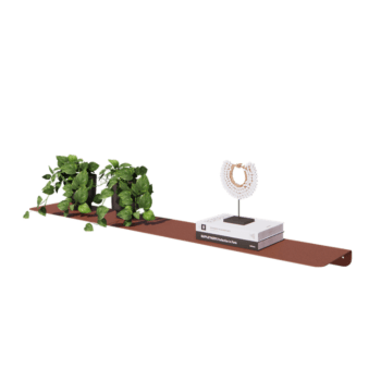 Steel wall shelf - L-shape - 120 x 20 x 5 cm - Corten look