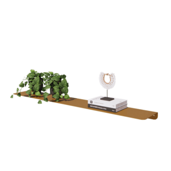 Steel wall shelf - L-shape - 120 x 20 x 5 cm - Gold