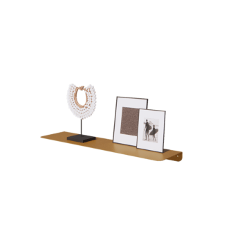 Steel wall shelf - L-shape - 80 x 20 x 5 cm - Gold