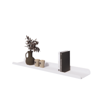 Steel wall shelf - U-shape - 100 x 20 x 5 cm - RAL9005 matt (white)