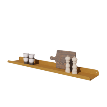 Steel wall shelf - U-shape - 120 x 20 x 5 cm - Gold