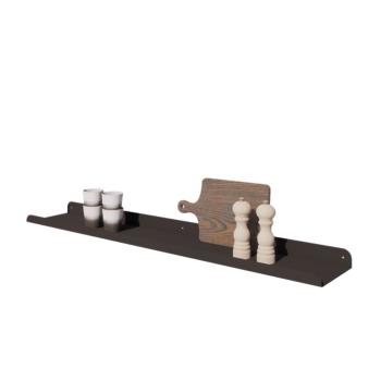 Steel wall shelf - U-shape - 120 x 20 x 5 cm - RAL9005 matt (black)