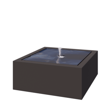 Aluminium Water table - Lyra - 100 x 100 x 40 cm - RAL7016 matt (anthracite grey) - With LED lights