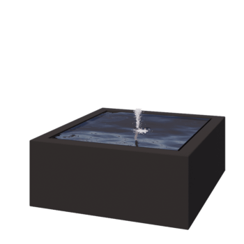 Aluminium Water table - Lyra - 100 x 100 x 40 cm - RAL9005 matt (black) - With LED lights