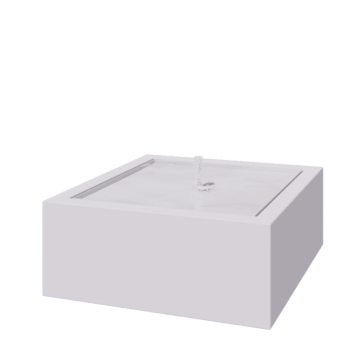 Aluminium Water table - Lyra - 100 x 100 x 40 cm - RAL9005 matt (white) - With LED lights