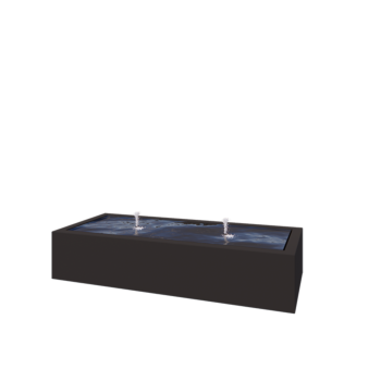 Aluminium Water table - Lyra - 200 x 80 x 40 cm - RAL9005 matt (black) - With LED lights