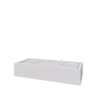 Aluminium Water table - Lyra - 200 x 80 x 40 cm - RAL9005 matt (white) - With LED lights