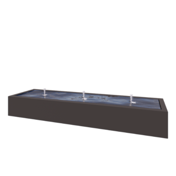 Aluminium Water table - Lyra - 300 x 80 x 40 cm - RAL7016 matt (anthracite grey) - With LED lights