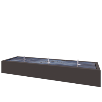 Aluminium Water table - Lyra - 300 x 80 x 40 cm - RAL7016 matt (anthracite grey) - With LED lights
