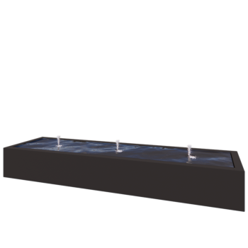 Aluminium Water table - Lyra - 300 x 80 x 40 cm - RAL9005 matt (black) - With LED lights