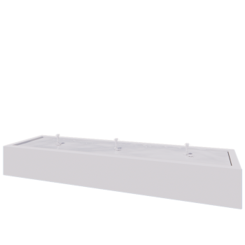 Aluminium Water table - Lyra - 300 x 80 x 40 cm - RAL9005 matt (white) - With LED lights
