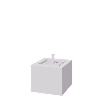 Aluminium Water table - Lyra - 50 x 50 x 40 cm - RAL9005 matt (white) - With LED lights