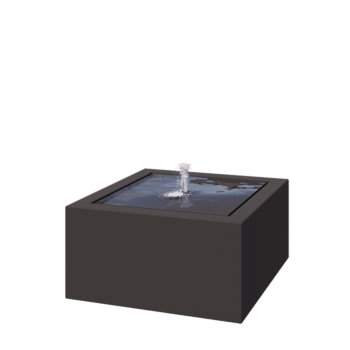 Aluminium Water table - Lyra - 80 x 80 x 40 cm - RAL7016 matt (anthracite grey) - With LED lights