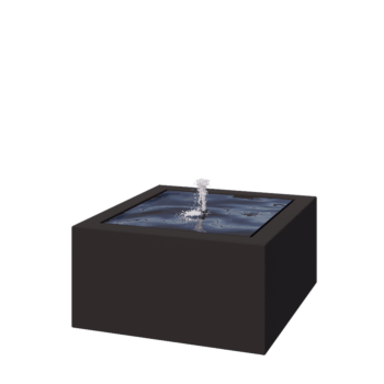 Aluminium Water table - Lyra - 80 x 80 x 40 cm - RAL9005 matt (black) - With LED lights