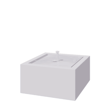 Aluminium Water table - Lyra - 80 x 80 x 40 cm - RAL9005 matt (white) - With LED lights