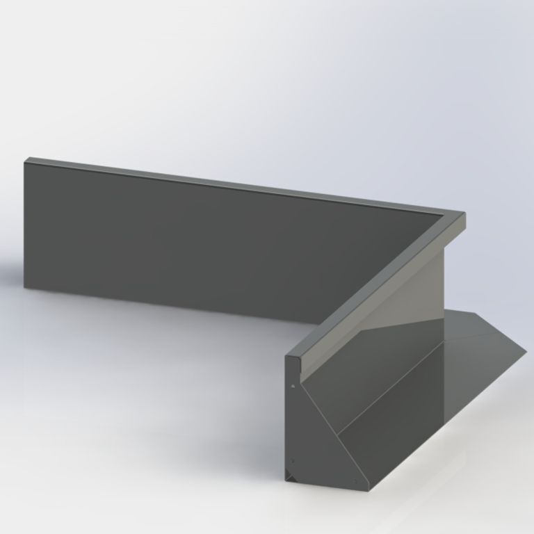 Powder coated steel retaining wall inside corner 100 x 100 cm (height 60 cm)