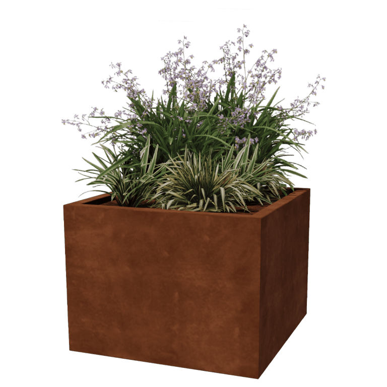 Corten steel welded planters Montana 80 x 80 x 60 cm