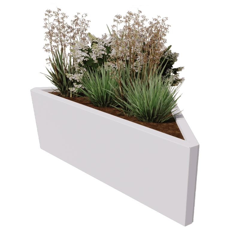 Powder coated steel planter Alaska isosceles 112 cm