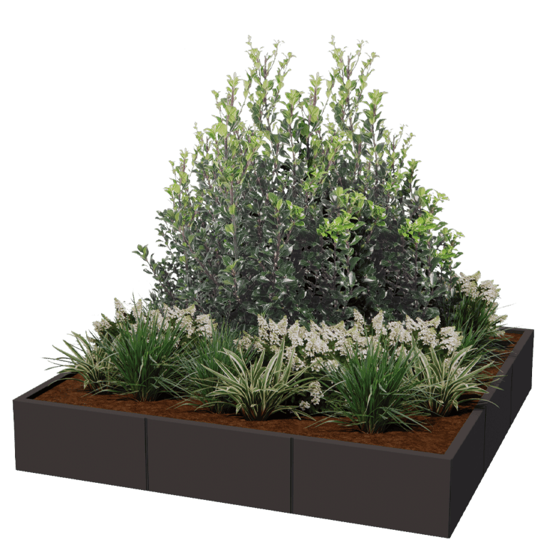 Powder coated steel planter Miami xxl 180 x 180 cm