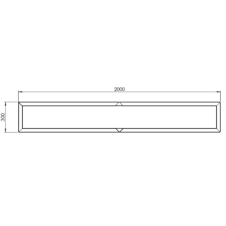 Powder coated steel planter Texas xxl 200 x 30 cm