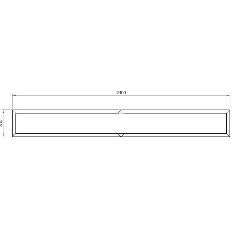 Powder coated steel planter Texas xxl 240 x 30 cm