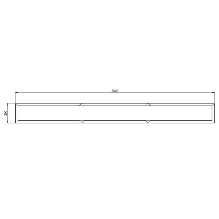 Powder coated steel planter Texas xxl 300 x 30 cm