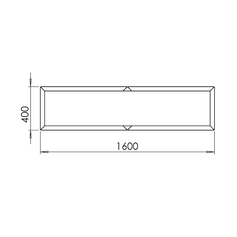 Powder coated steel planter Texas xxl 160 x 40 cm