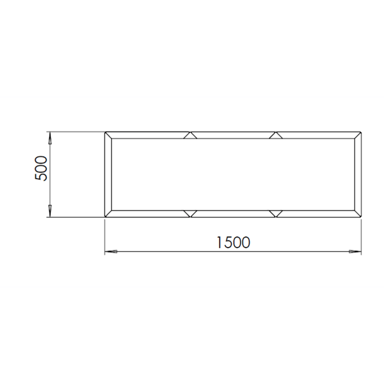 Powder coated steel planter Texas xxl 150 x 50 cm
