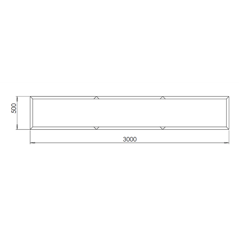 Powder coated steel planter Texas xxl 300 x 50 cm