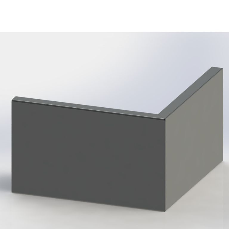 Powder coated steel retaining wall outside corner 50 x 50 cm (height 60 cm)