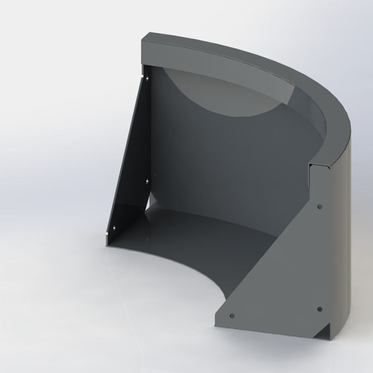 Powder coated steel retaining wall outside curve 50 x 50 cm (height 30 cm)