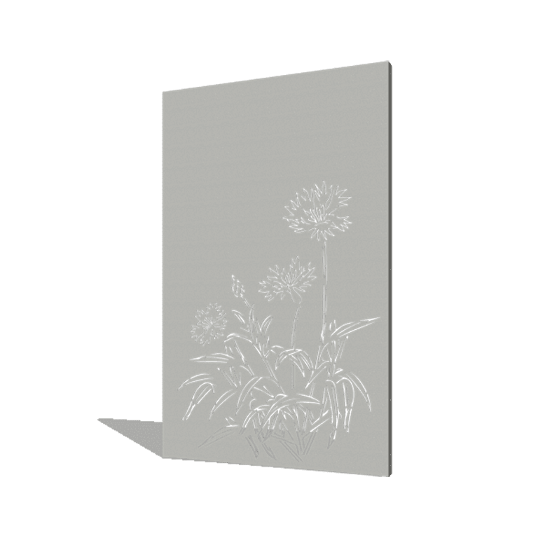 Powder coated steel panel cornflower 120 x 6 x 190 cm
