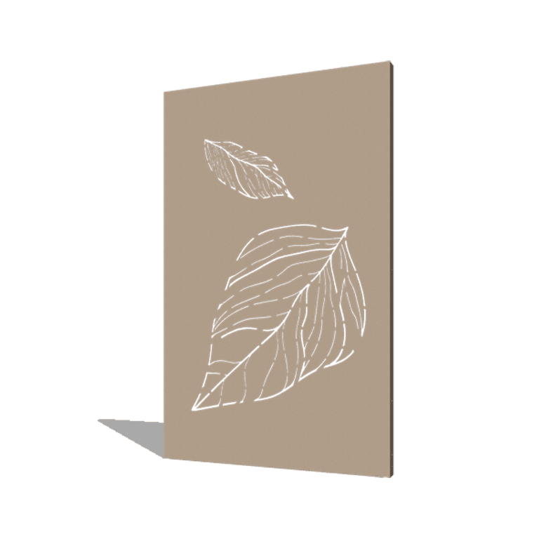Powder coated steel panel falling leaves 120 x 6 x 190 cm
