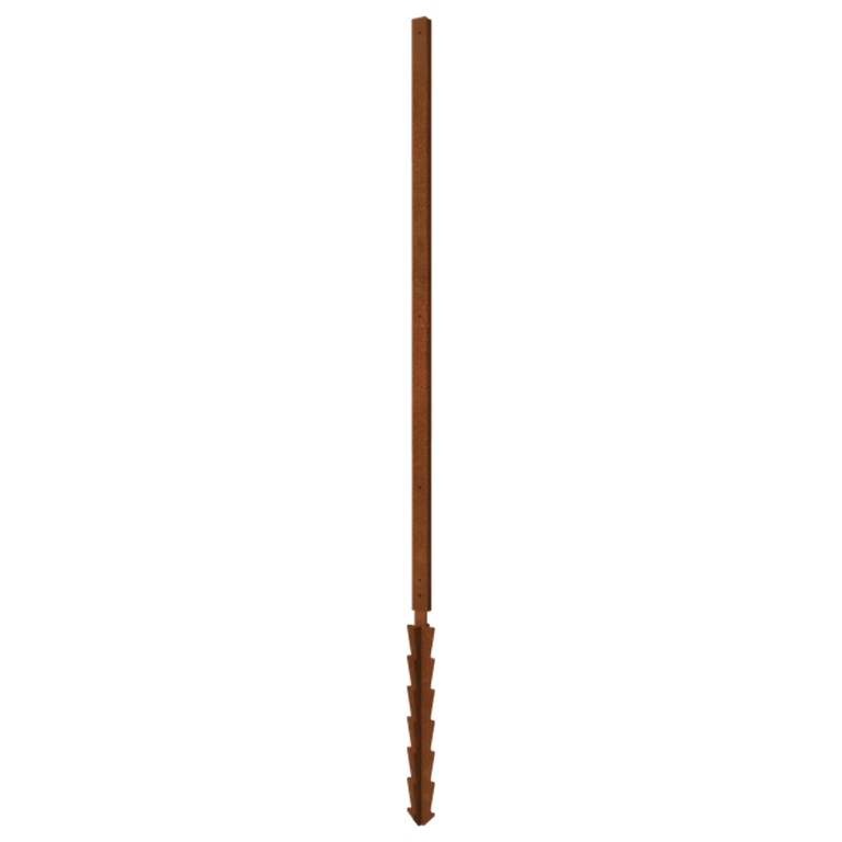 corten steel garden panel post straight with support pin 190 x 6 x 3 cm