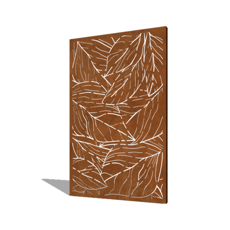 Corten steel panel leaves 120 x 6 x 190 cm