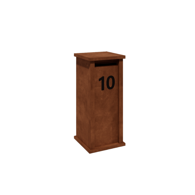 Cortensteel letterbox - Arizona S - 40 x 40 x 100 cm