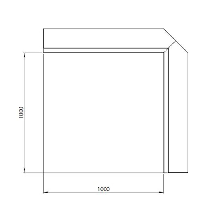 Powder coated steel retaining wall inside corner 100 x 100 cm (height 60 cm)